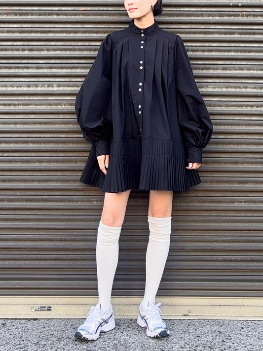 JENNY PLEATED DRESS Black