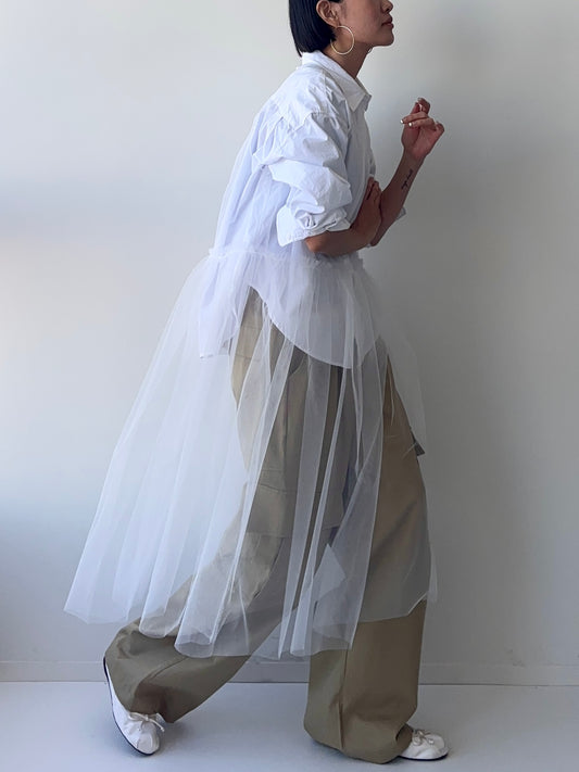 AILEY TULLE DRESS WHITE