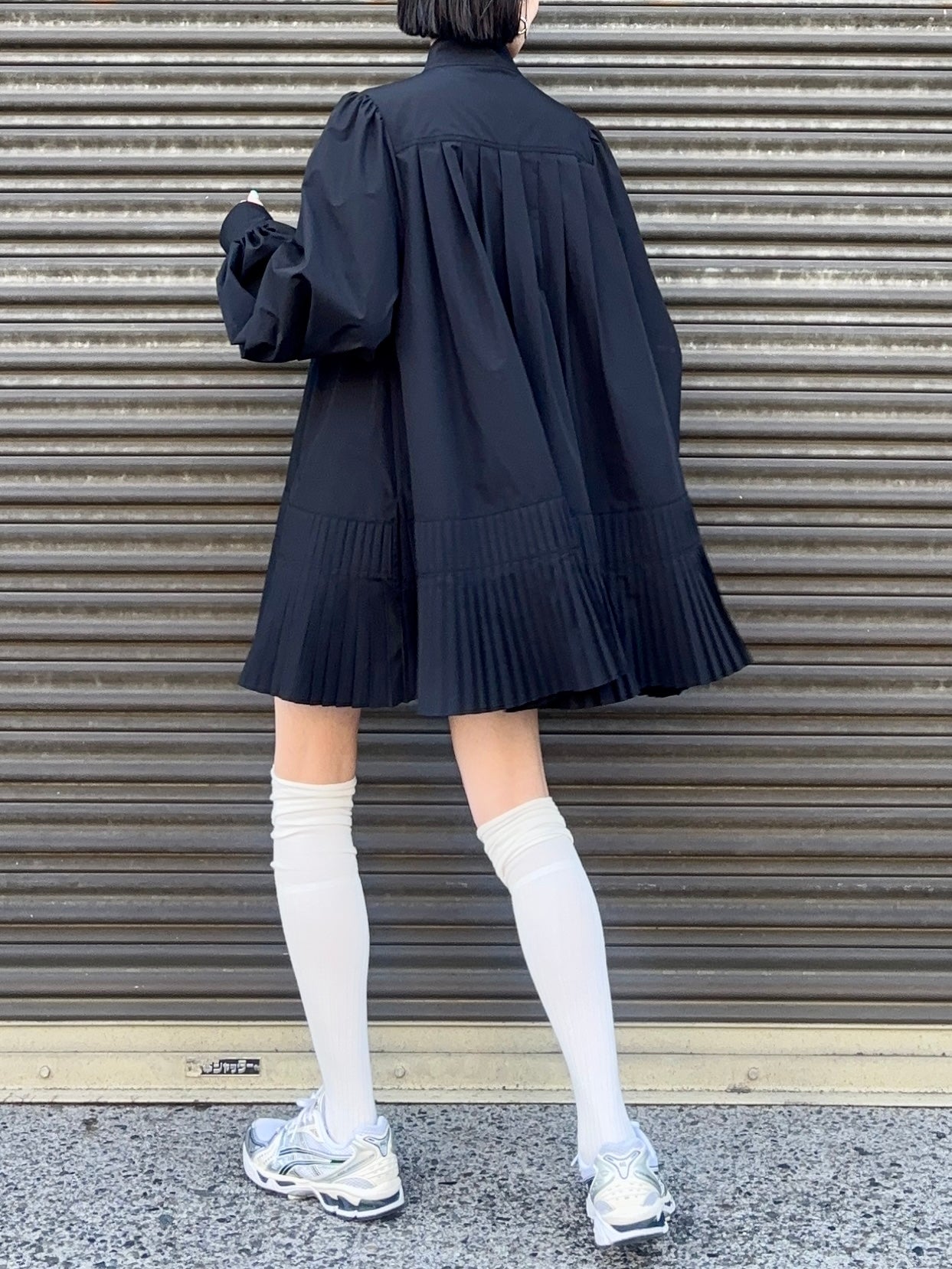 JENNY PLEATED DRESS Black