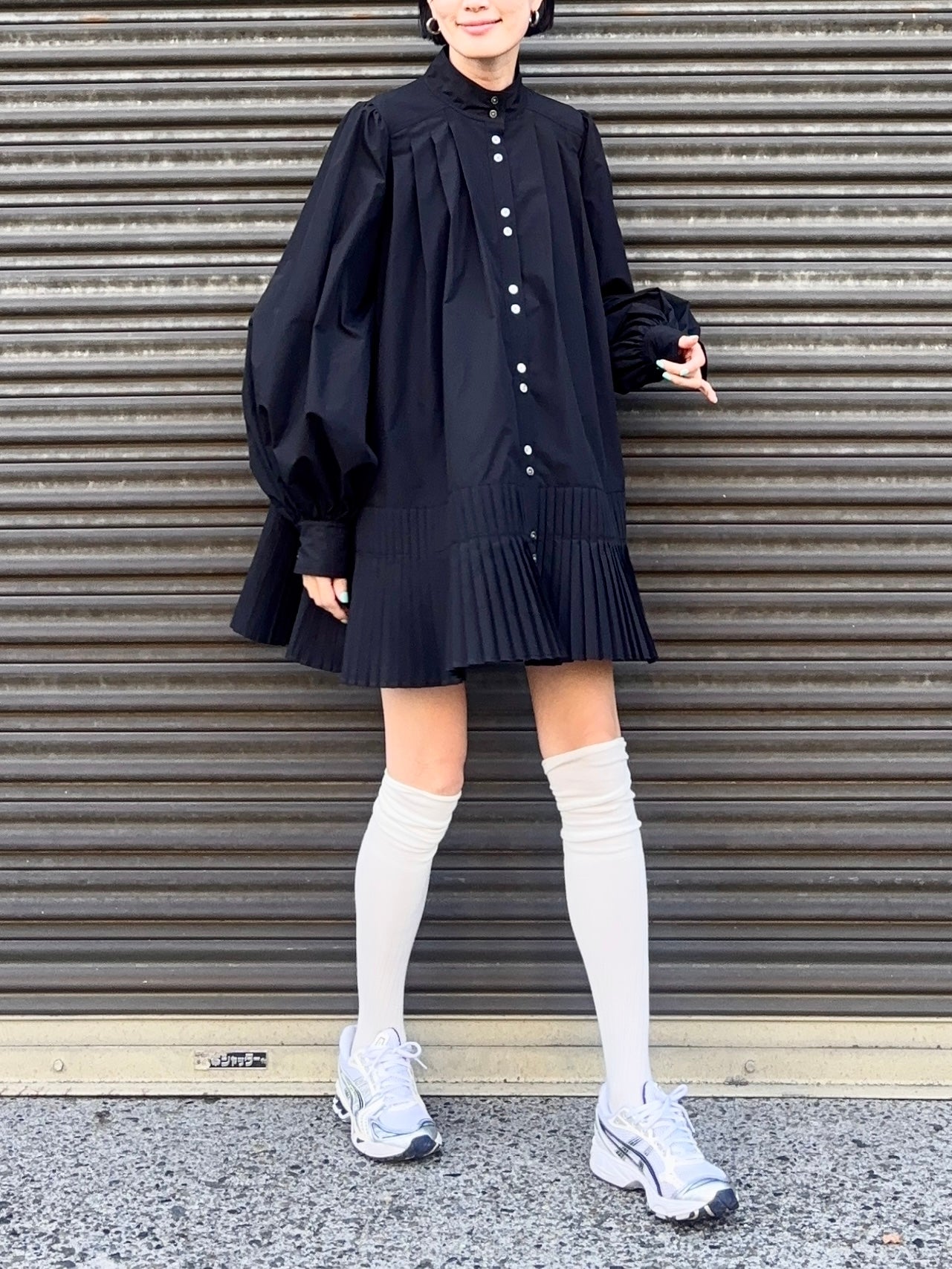 JENNY PLEATED DRESS Black