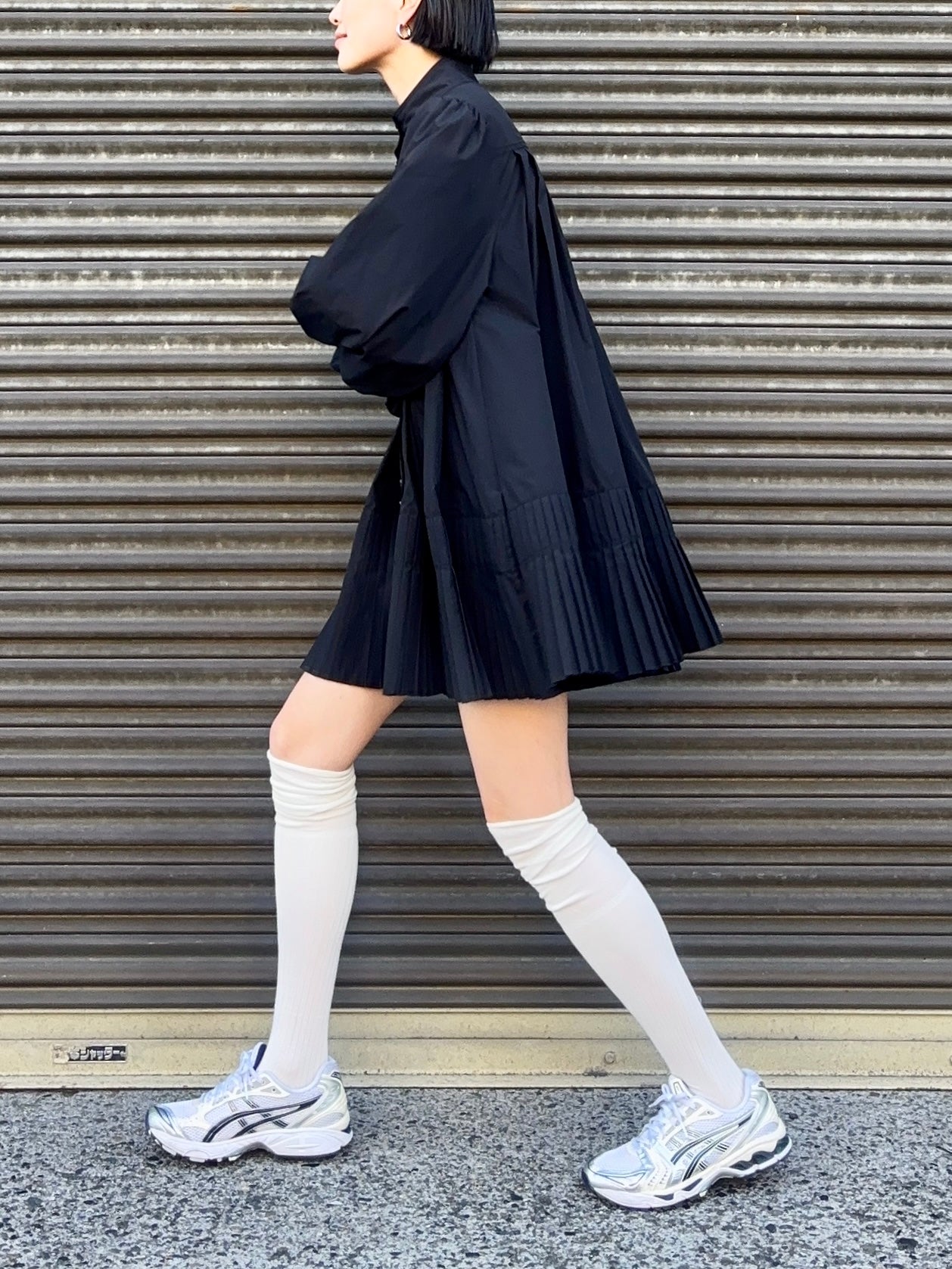 JENNY PLEATED DRESS Black