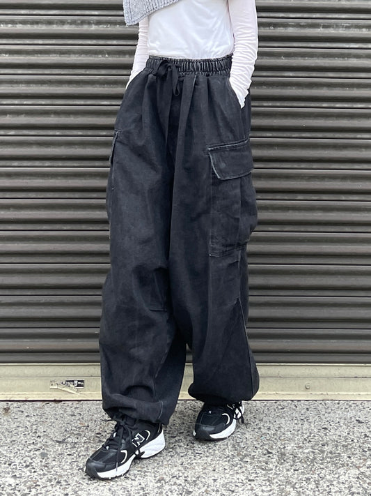 ADDISON DENIM CARGO PANTS Black UNISEX【SELECTED ITEM】