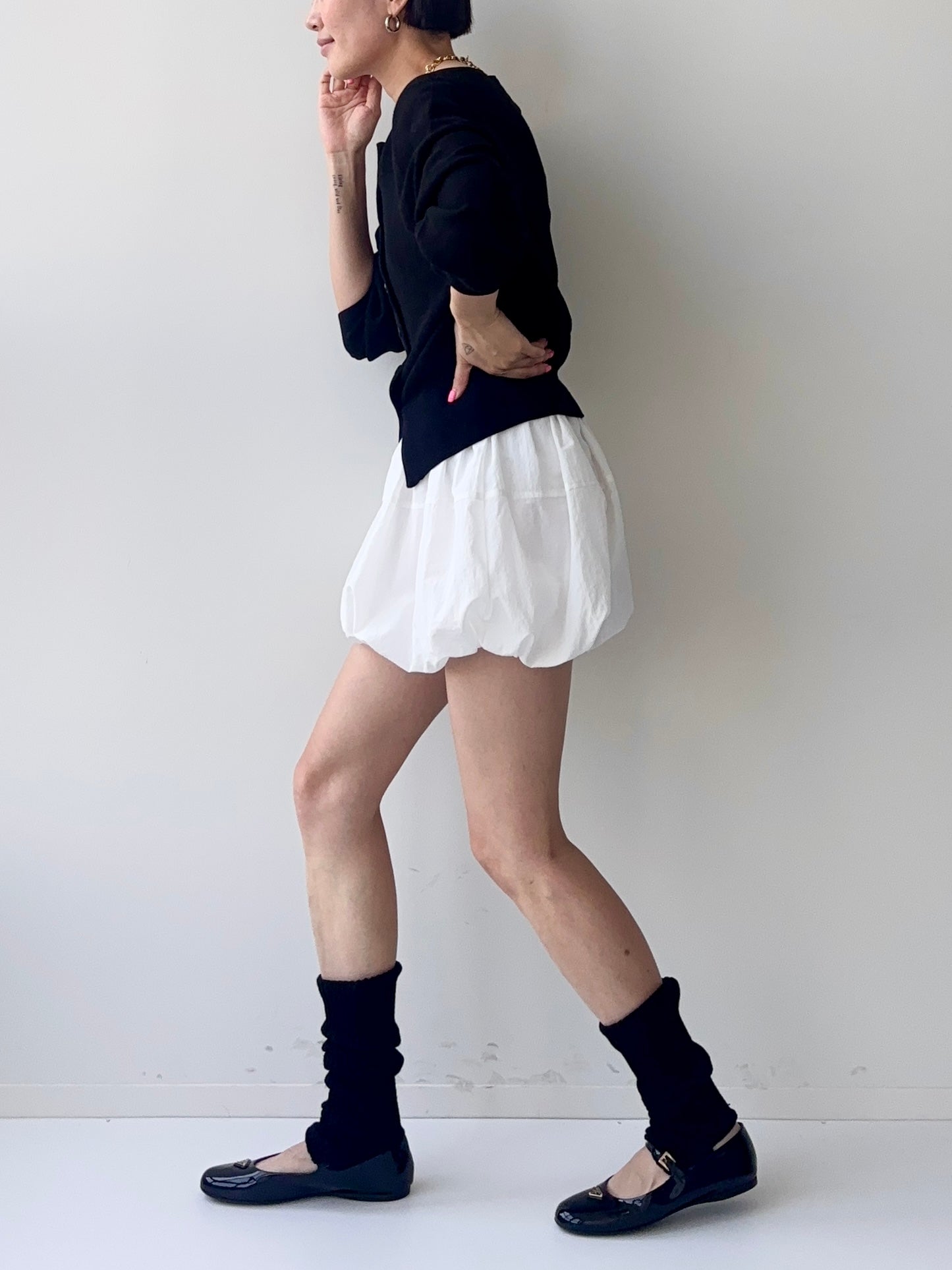 PUMKIN BALLOON SKIRT White