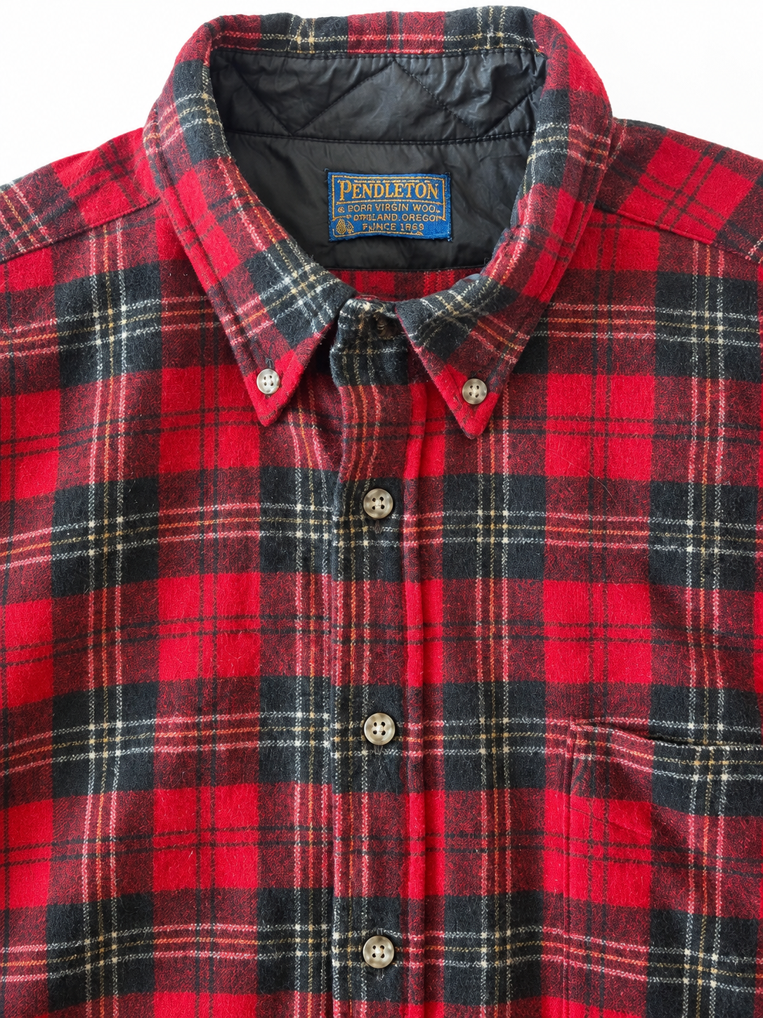 PENDLETON SHIRT ★ RED CHECK / 1970s ★ VINTAGE