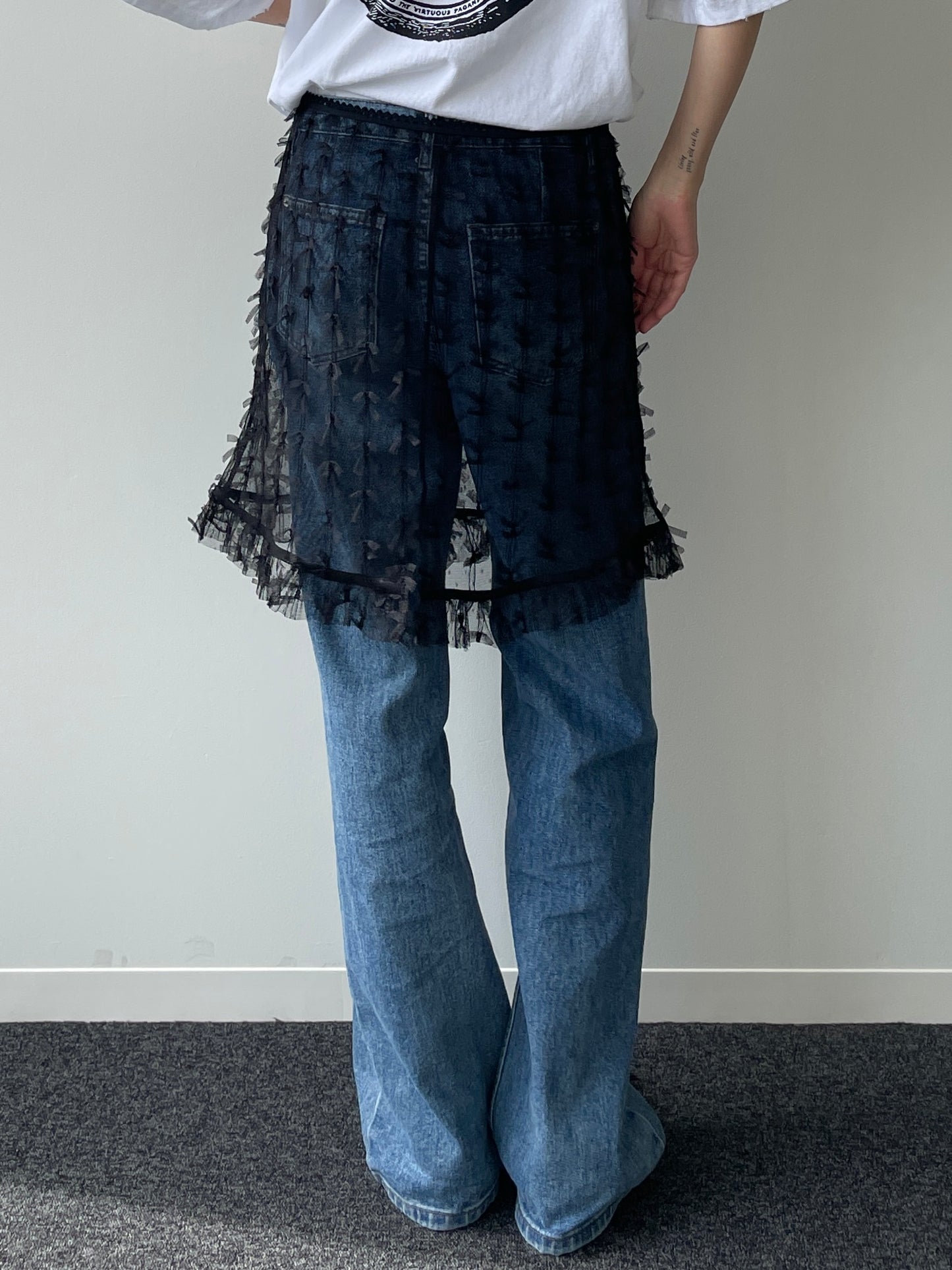 RIBBON TULLE SKIRT Black【SELECT ITEM】