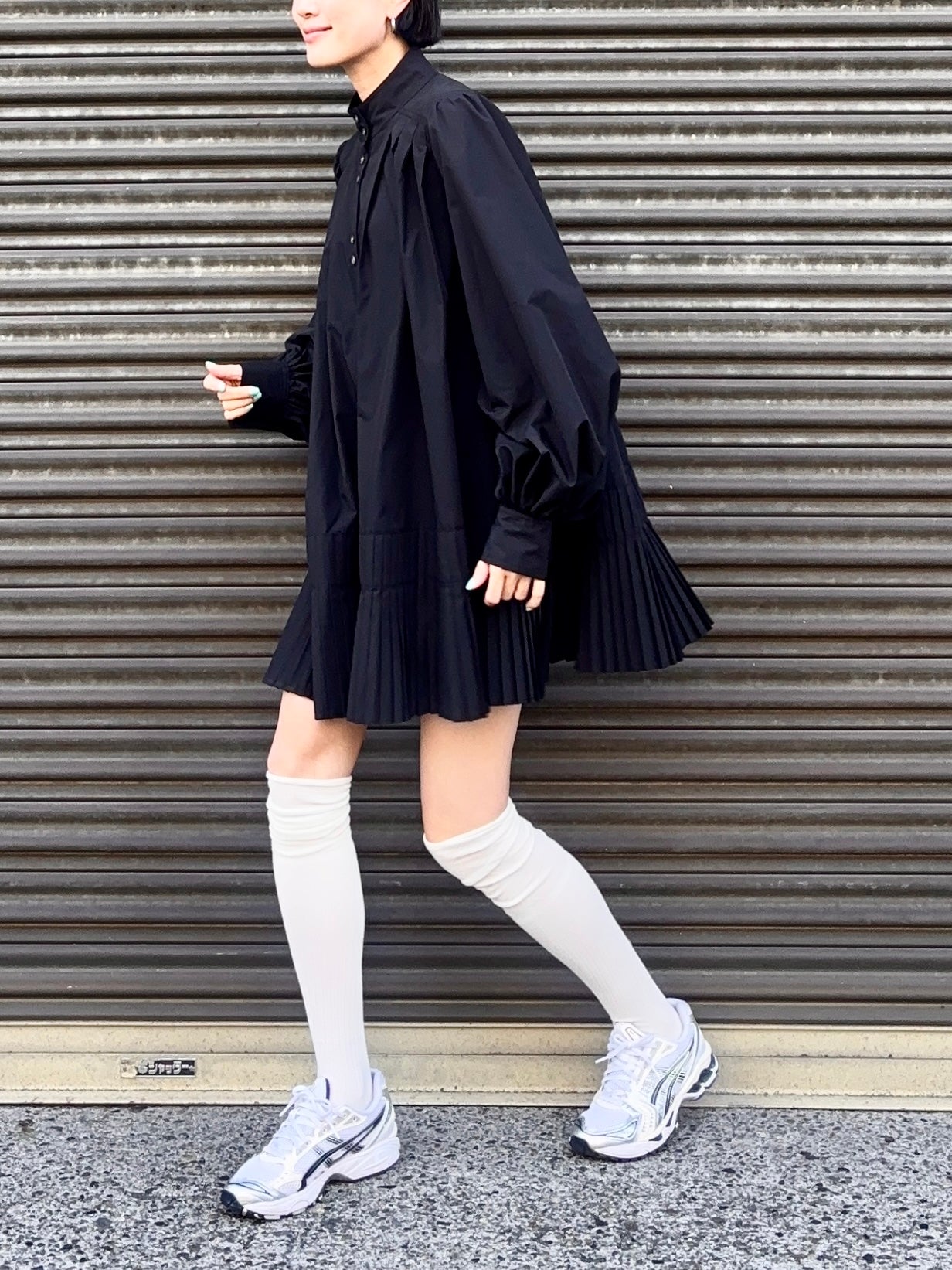 JENNY PLEATED DRESS Black