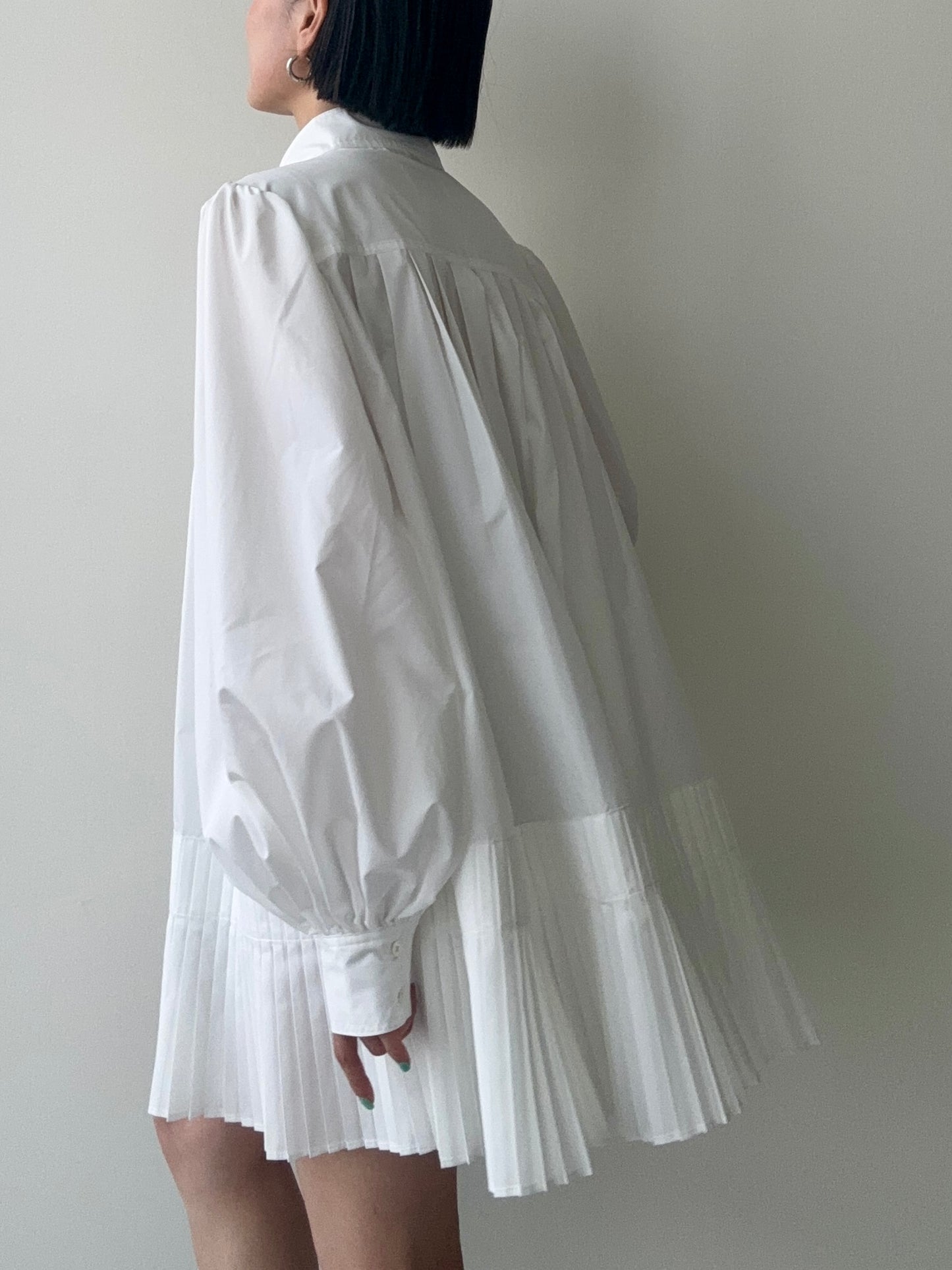 JENNY PLEATED DRESS White