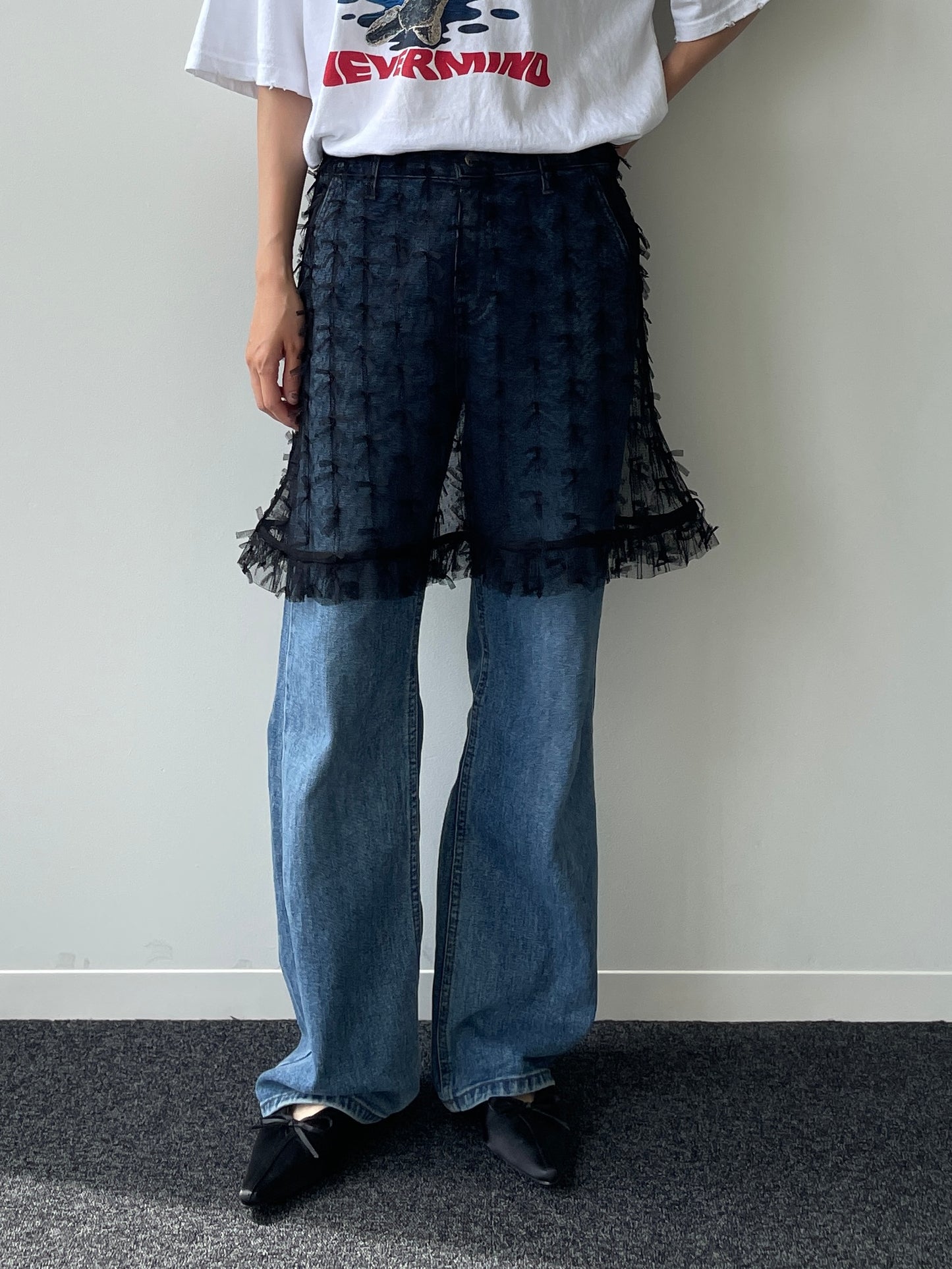 RIBBON TULLE SKIRT Black【SELECT ITEM】