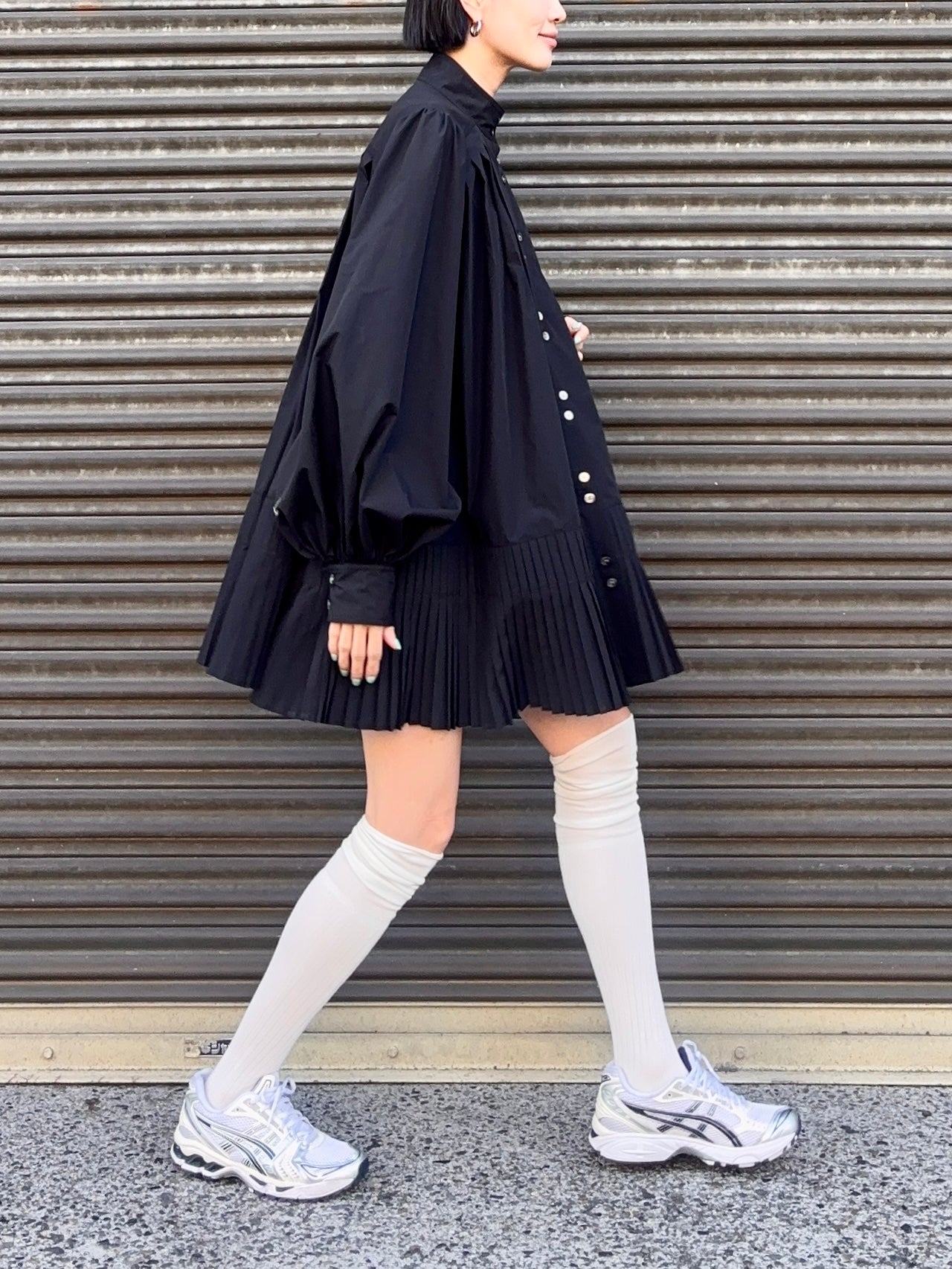 JENNY PLEATED DRESS Black