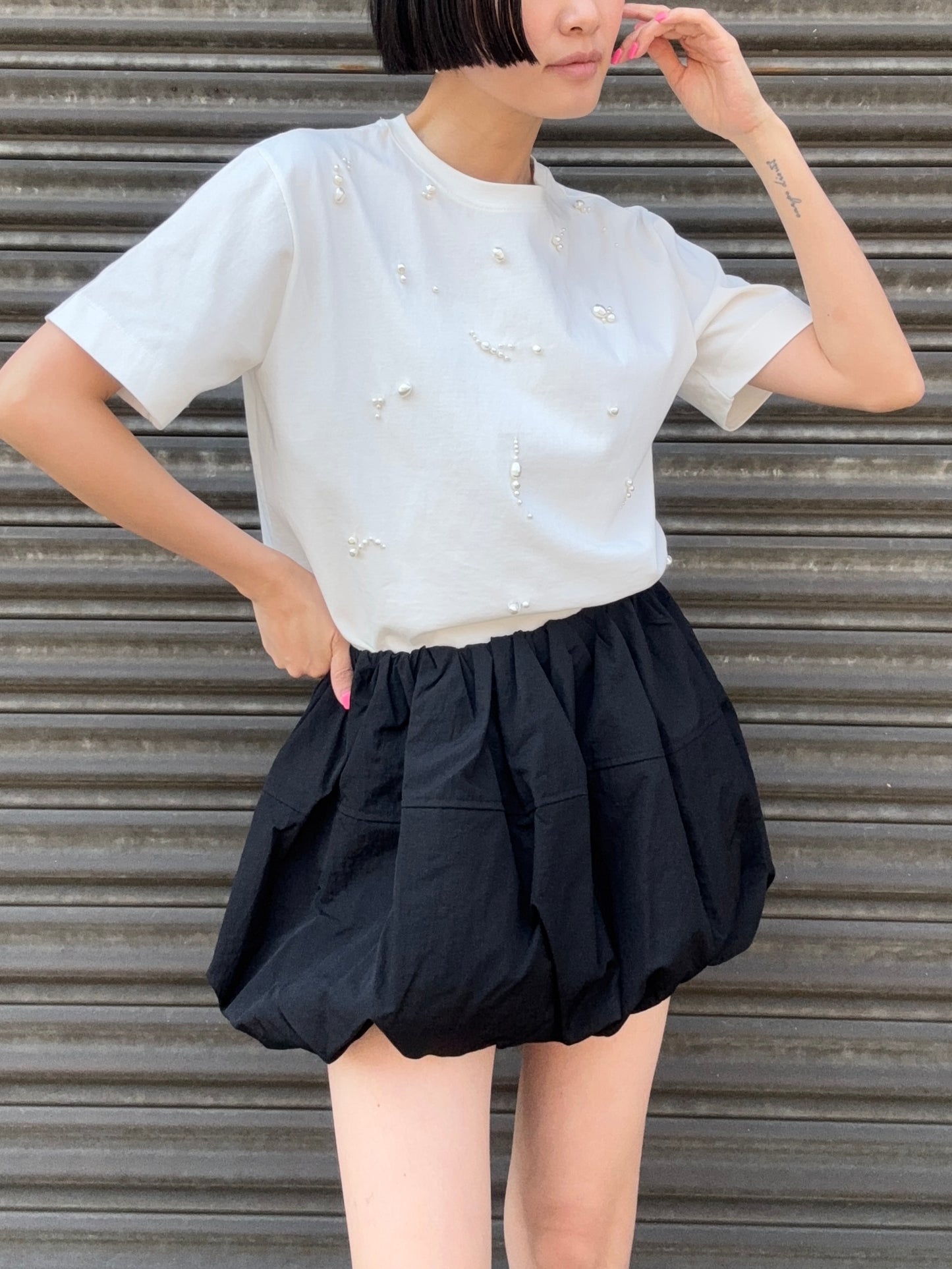 PUMKIN BALLOON SKIRT Black