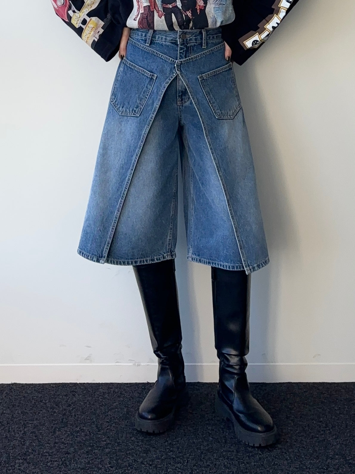 WRAP DENIM PANTS