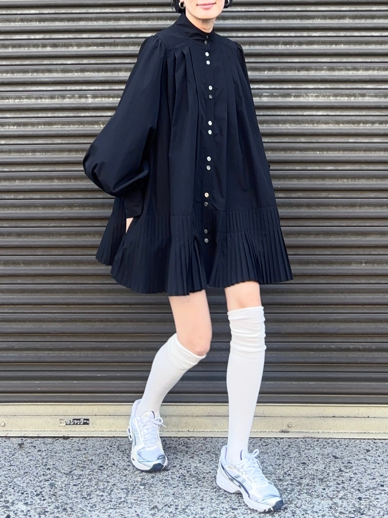 JENNY PLEATED DRESS Black