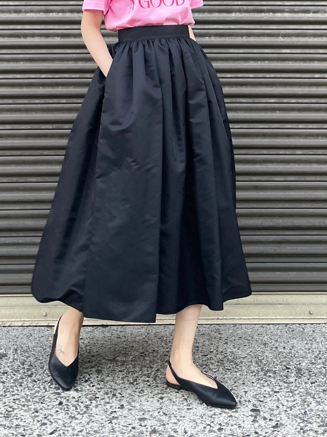 DEBORAH NYLON SKIRT Black