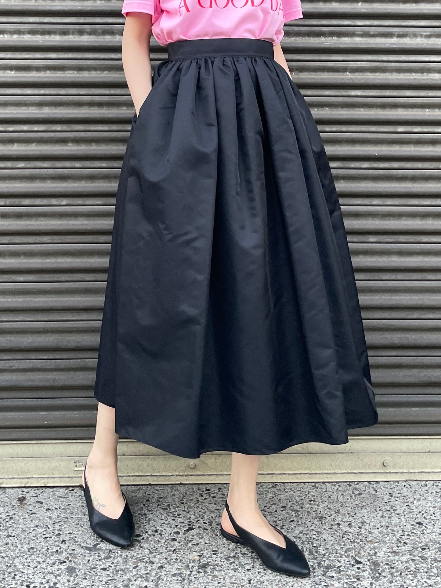 DEBORAH NYLON SKIRT Black