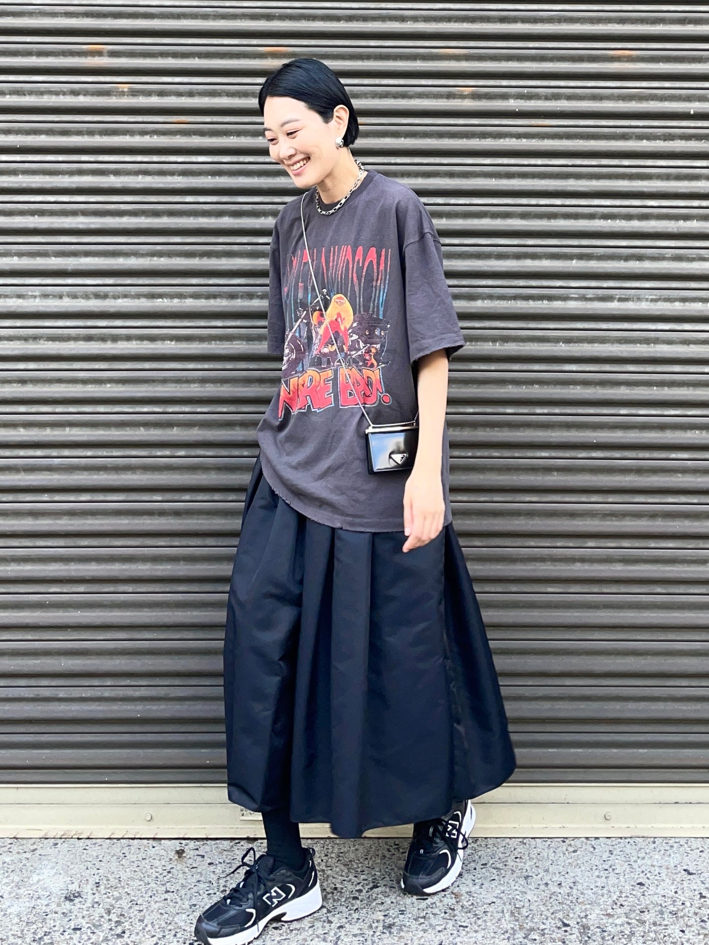 DEBORAH NYLON SKIRT Black