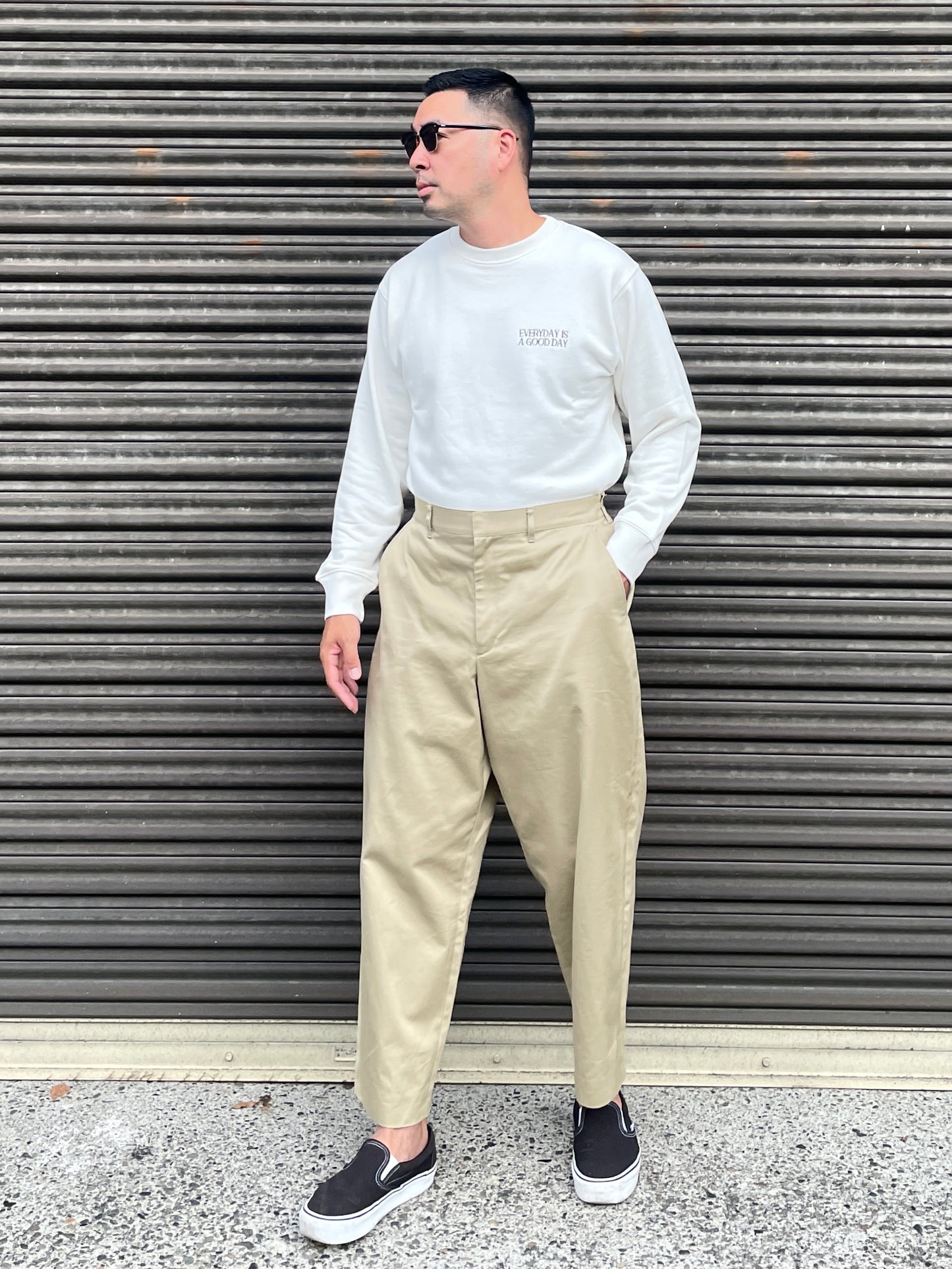 GOOD DAY Embroidery SWEAT White