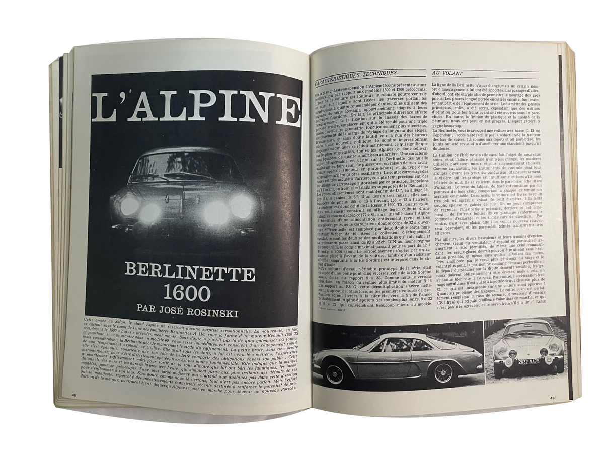 AUTO TEST ALPINE｜Berlinette A108・A110・1300・1500・1600・V85・1800