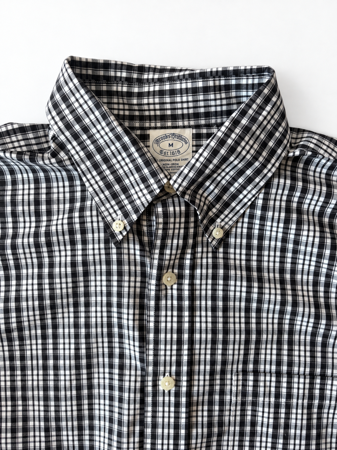 BROOKS BROTHERS BLACK CHECK / M ★ USED ITEM