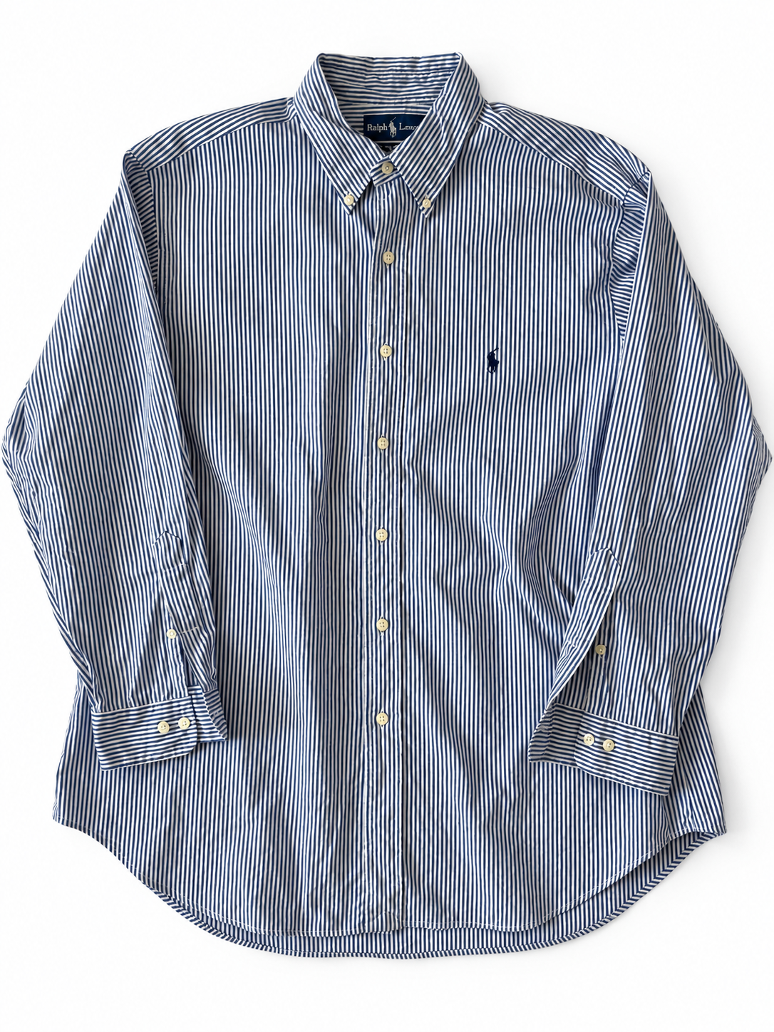 POLO RALPH LAUREN ★ PIN STRIPE / NAVY PONY ★ 32/33 ★USED ITEM