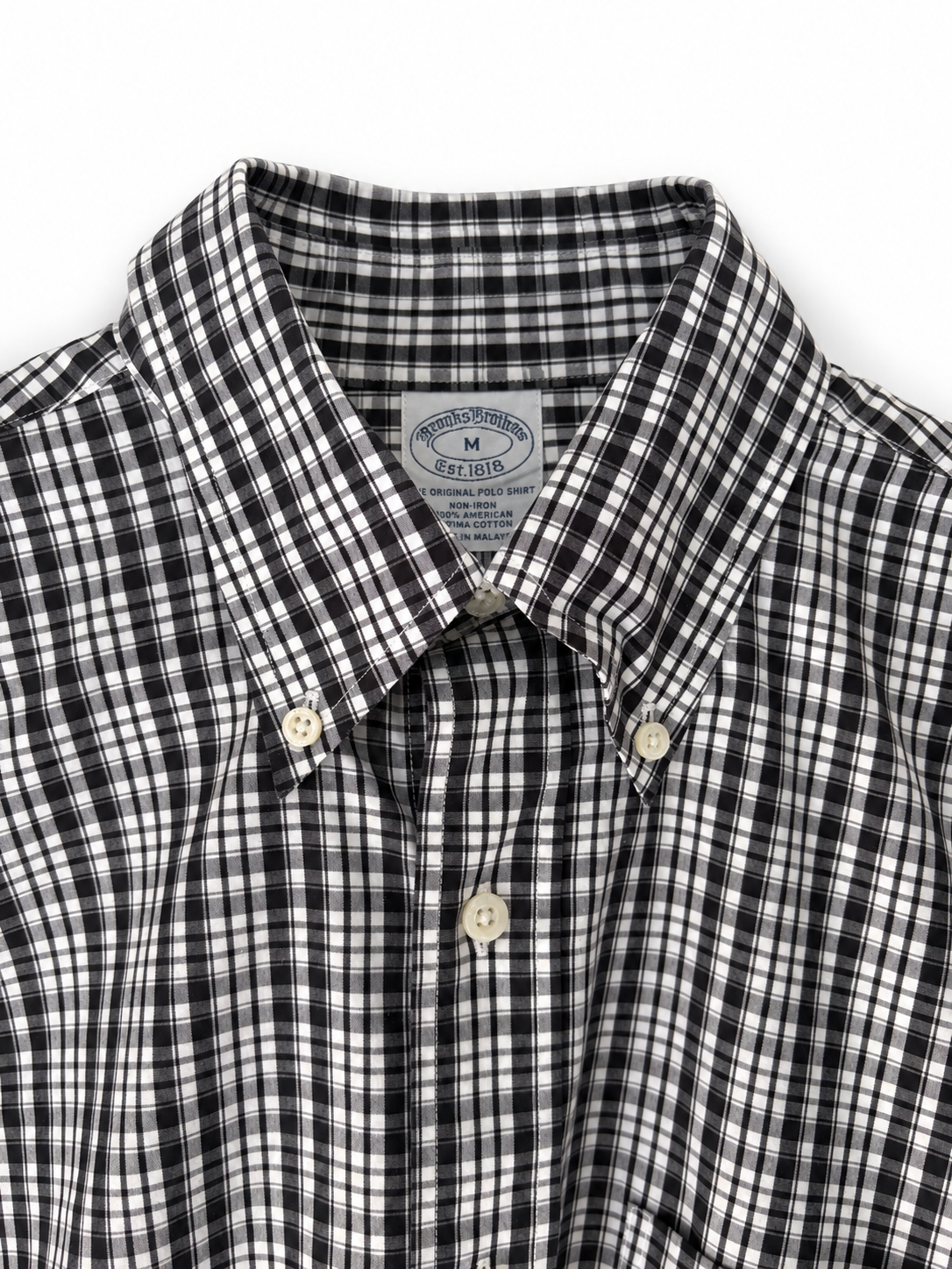 BROOKS BROTHERS BLACK CHECK / M ★ USED ITEM