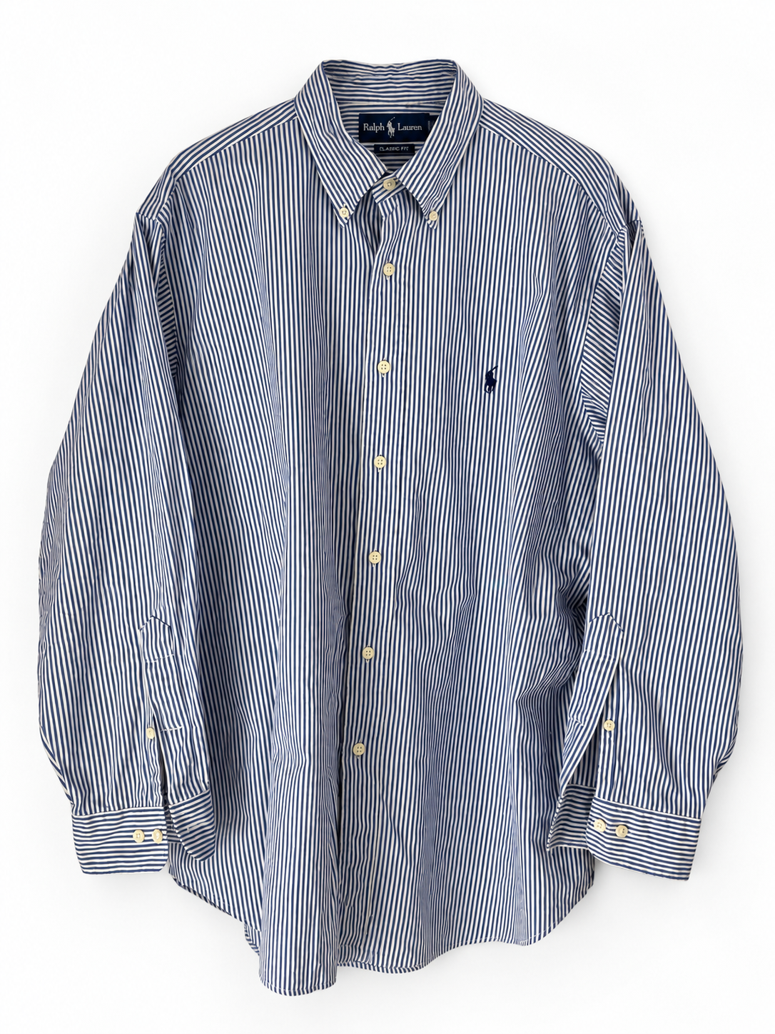 POLO RALPH LAUREN ★ PIN STRIPE / NAVY PONY ★ 32/33 ★USED ITEM