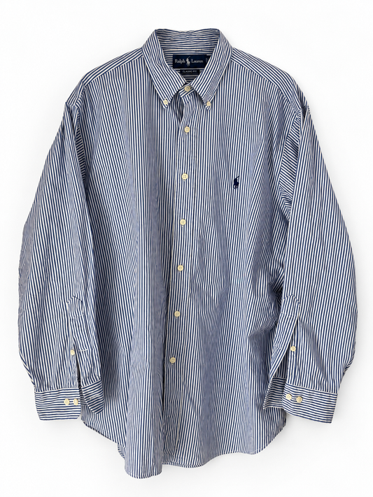 POLO RALPH LAUREN ★ PIN STRIPE / NAVY PONY ★ 32/33 ★USED ITEM