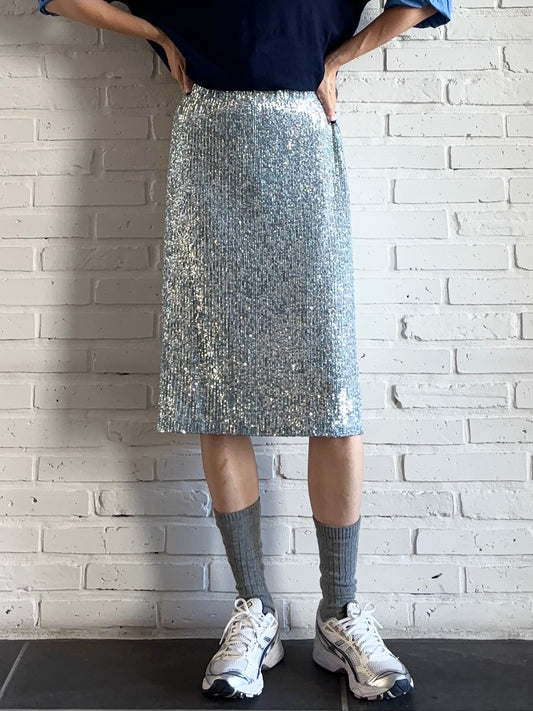 SPARK SEQUIN SKIRT Silver