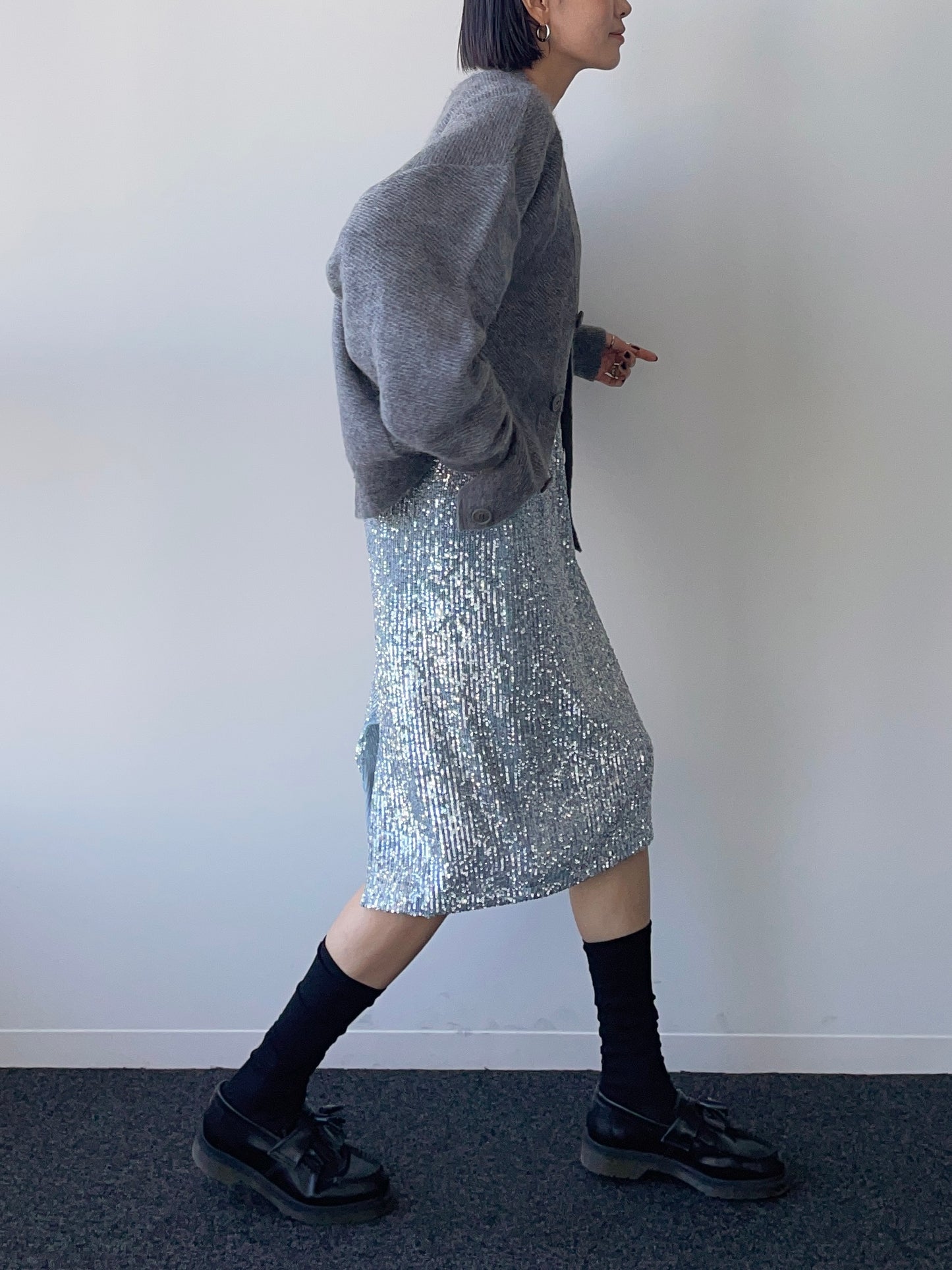 SPARK SEQUIN SKIRT Silver