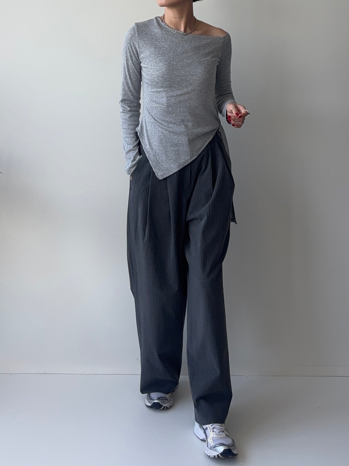 LUNA Off-Shoulder TOPS Grey【9月24日 発送予定】 ☆早割5%~9/20まで☆Early Bird  5%OFF until September 20.