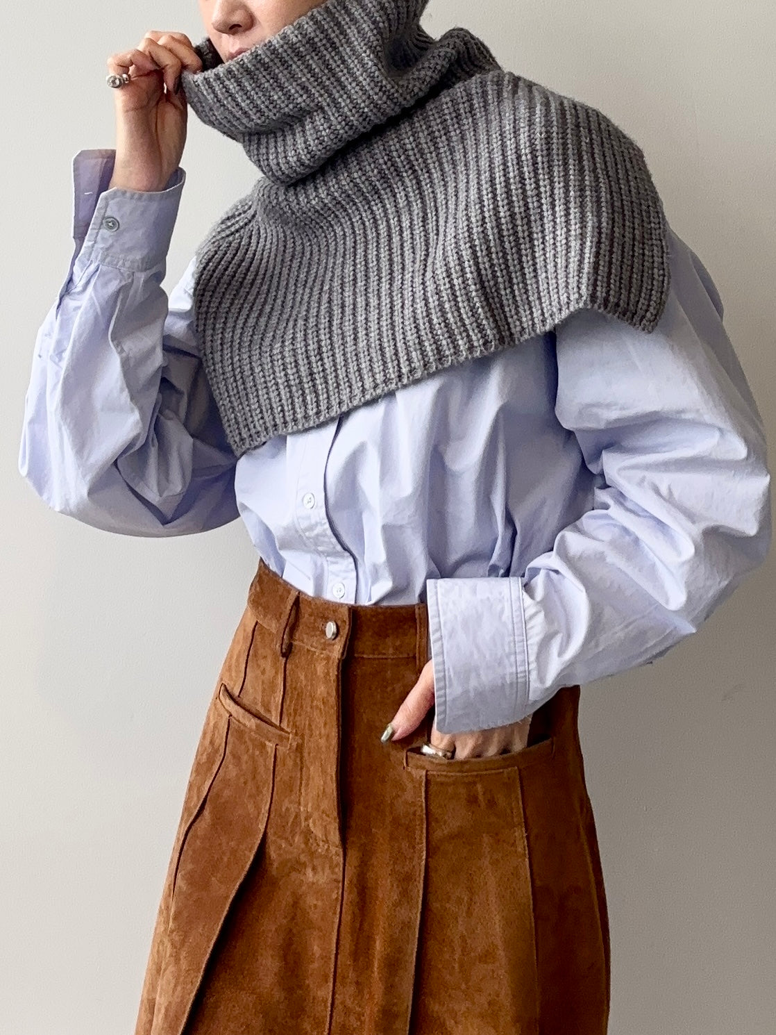 BRIT NECK WARMER Grey【UNISEX】11/25から発送★ scheduled to ship from November 25.