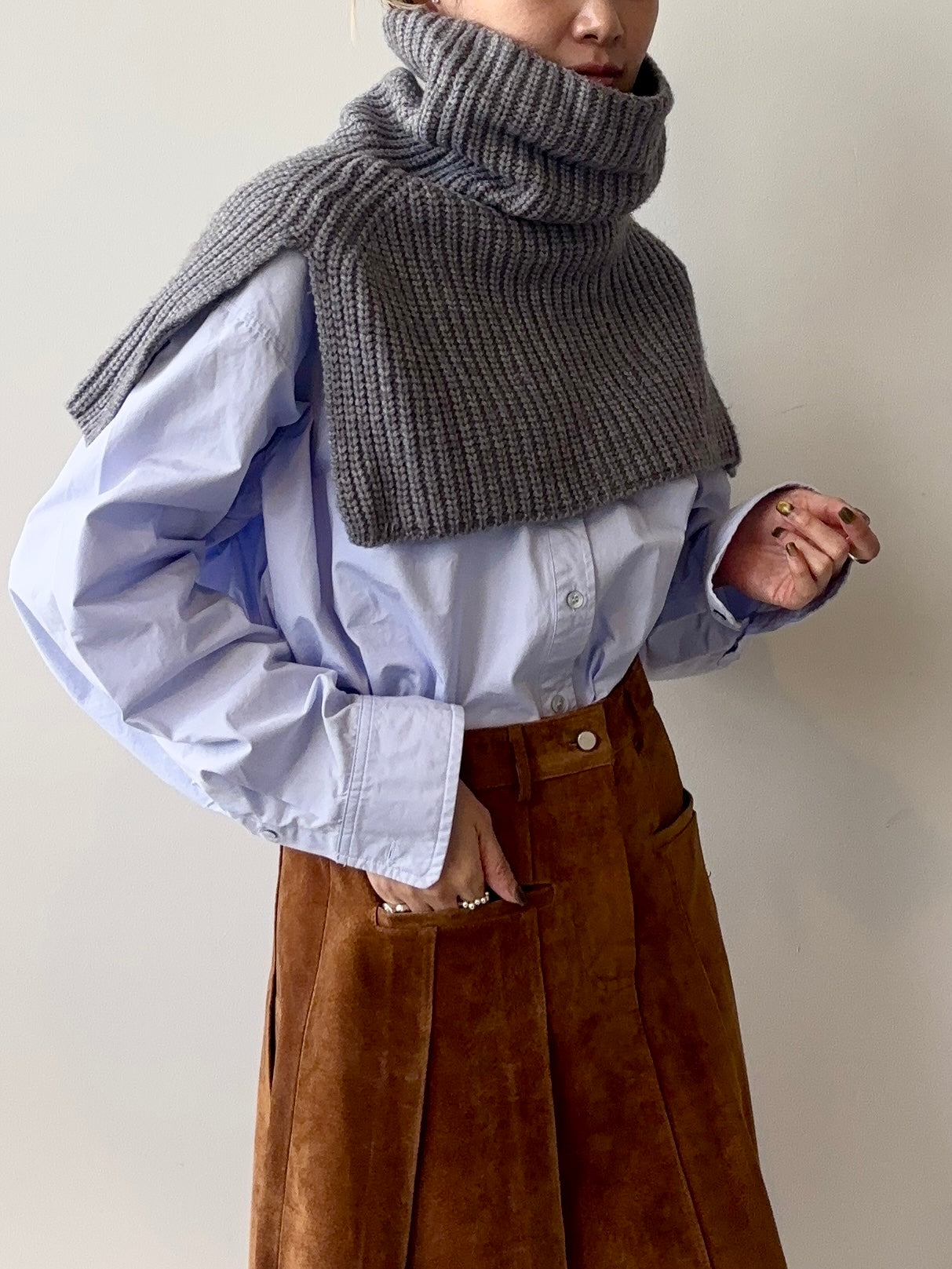 BRIT NECK WARMER Grey【UNISEX】11/25から発送★ scheduled to ship from November 25.