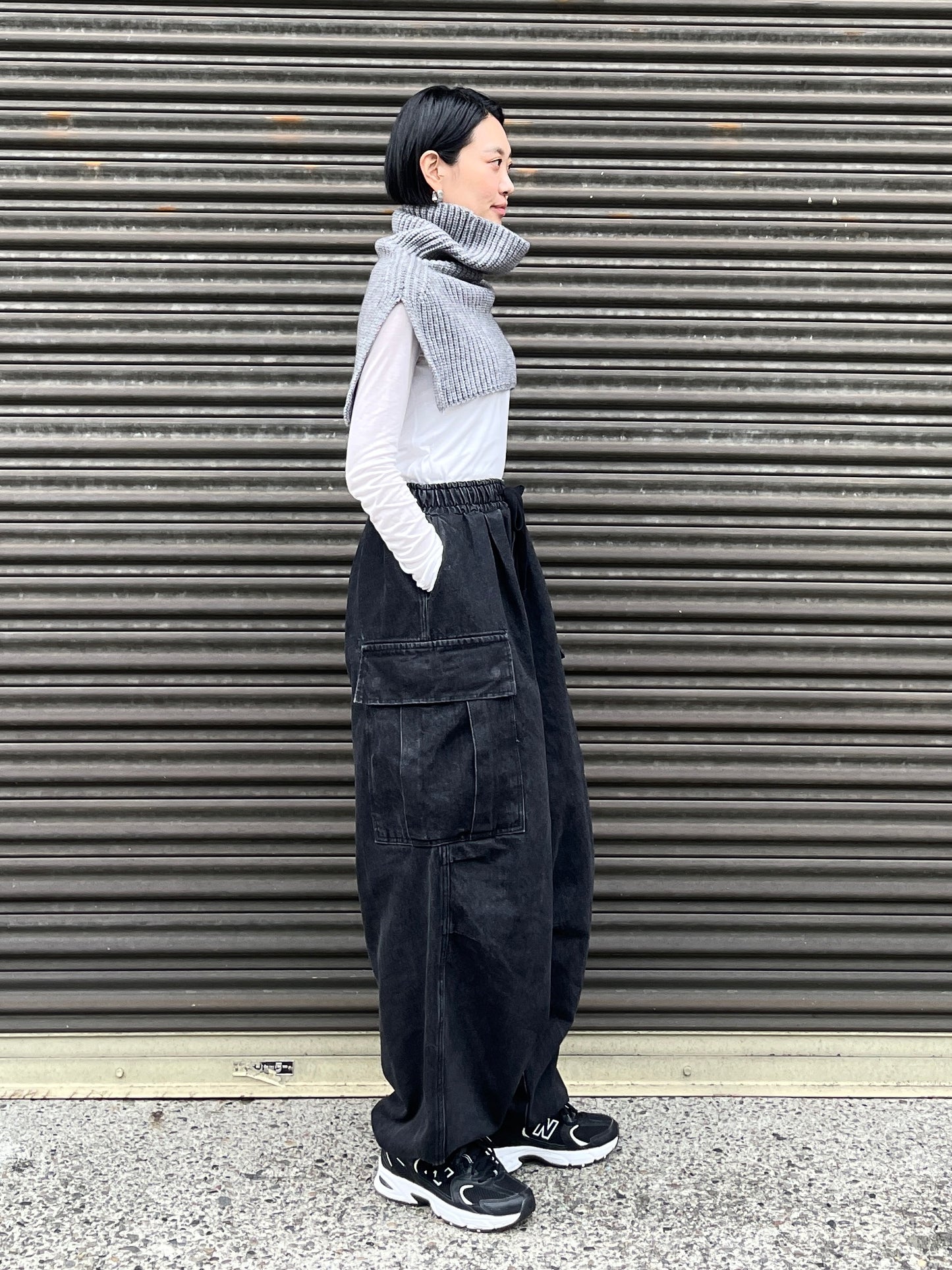 ADDISON DENIM CARGO PANTS Black UNISEX【SELECTED ITEM】