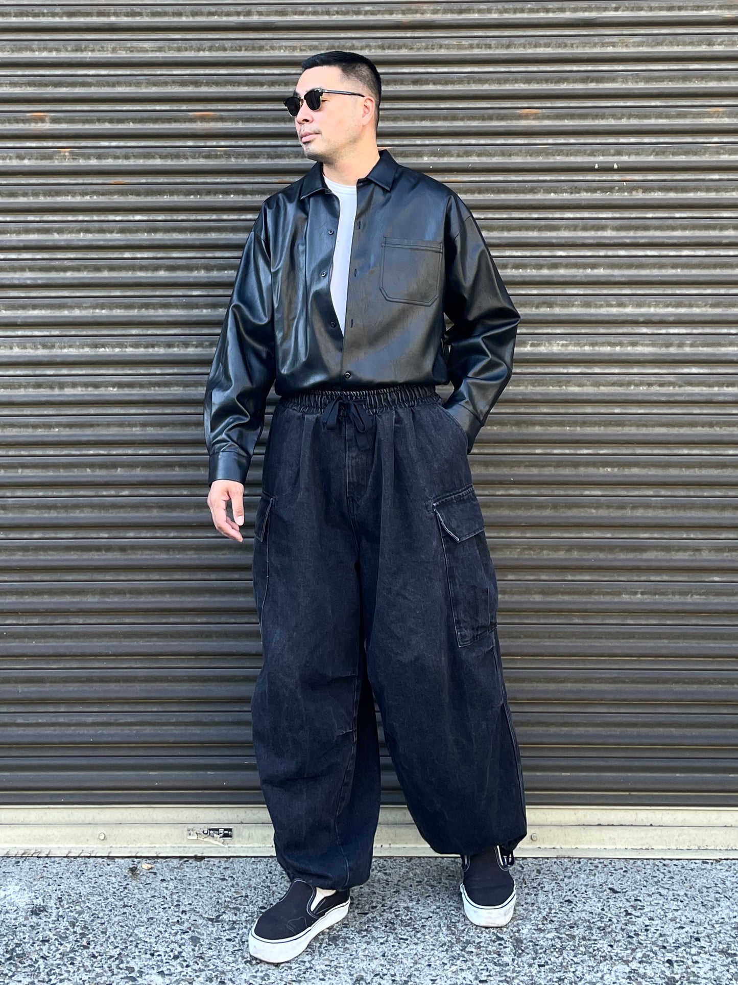 ADDISON DENIM CARGO PANTS Black UNISEX【SELECTED ITEM】