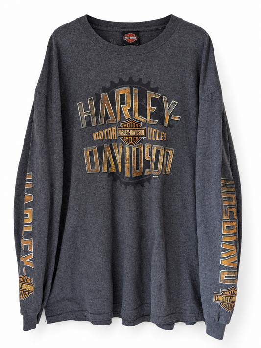 HARLEY-DAVIDSON SALT LAKE CITY LONG SLEEVE T-SHIRT★CHARCOAL 2XL ★ USED ITEM