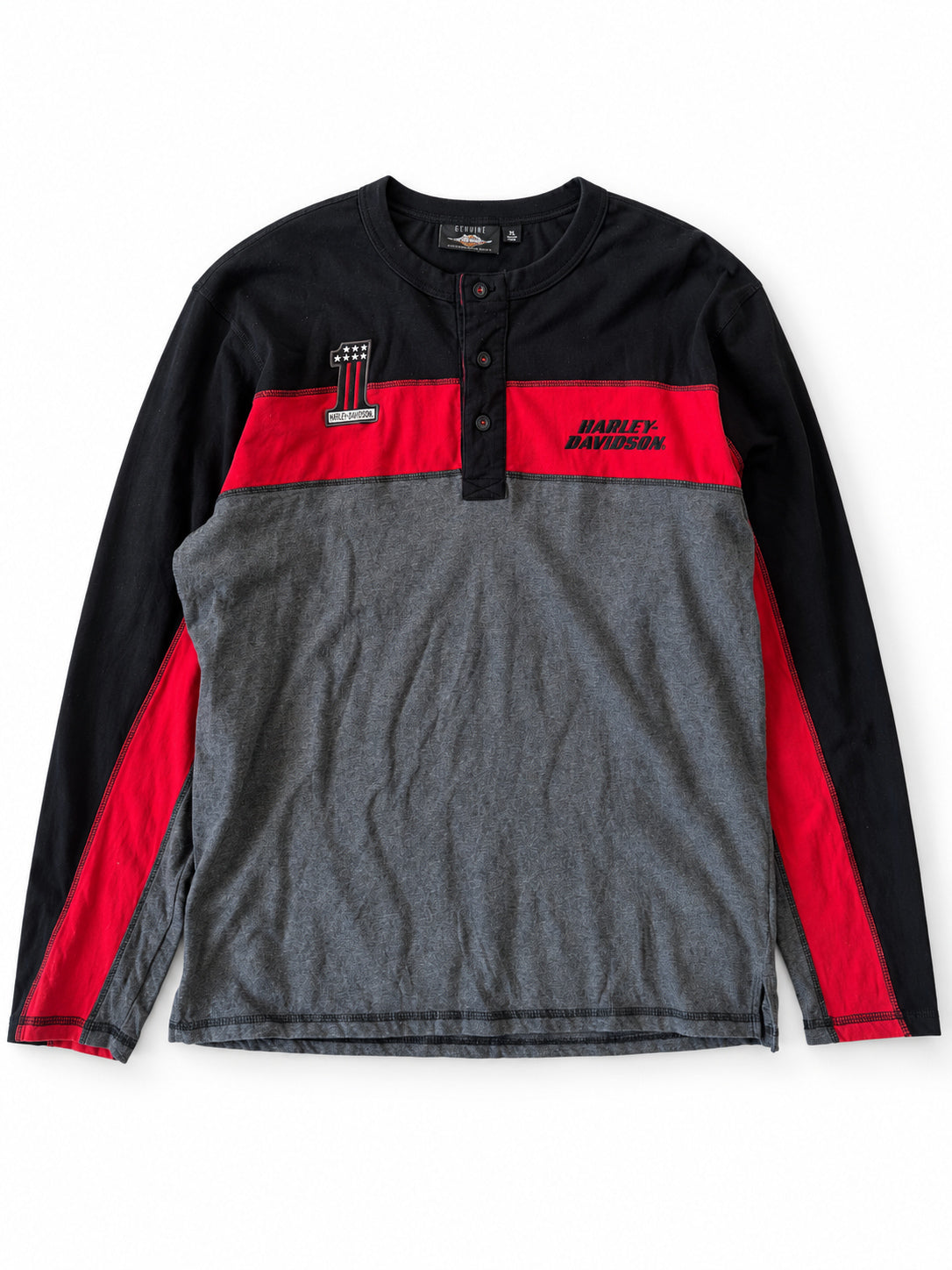 HARLEY-DAVIDSON ★ BLACK & RED ★ XL ★ VINTAGE