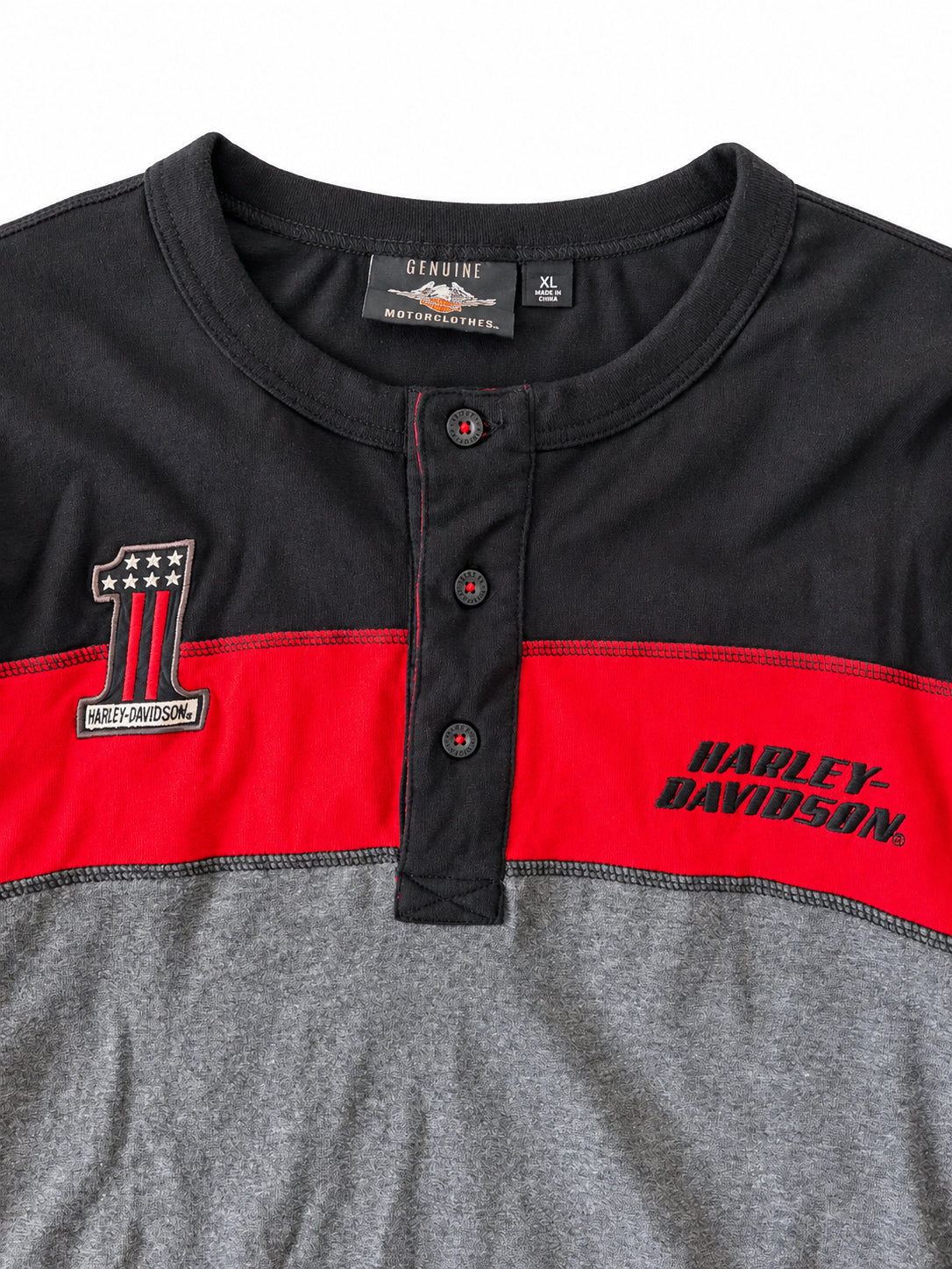 HARLEY-DAVIDSON ★ BLACK & RED ★ XL ★ VINTAGE