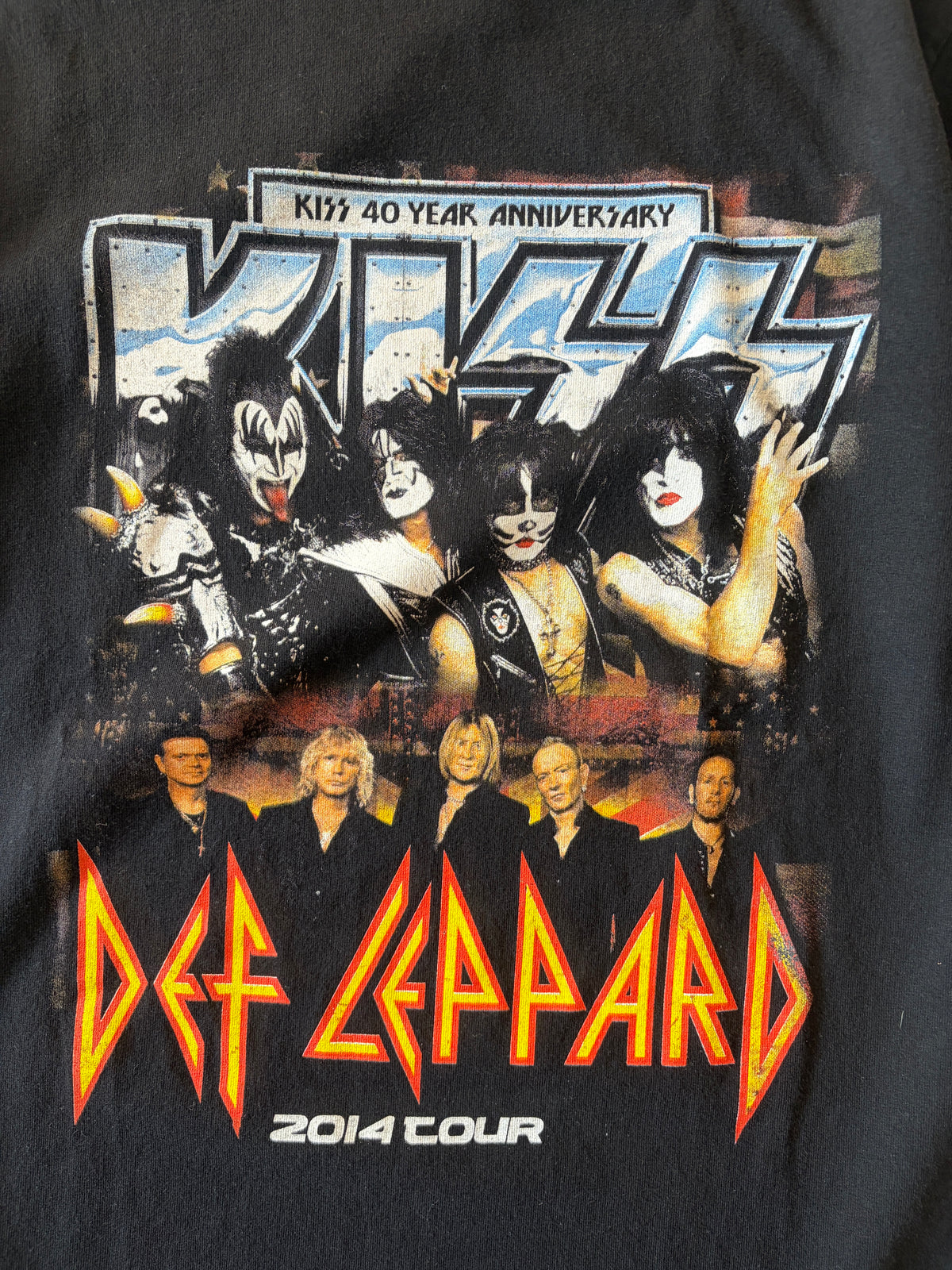 KISS × DEF LEPPARD | 2014 Tour T-Shirt ★ USED