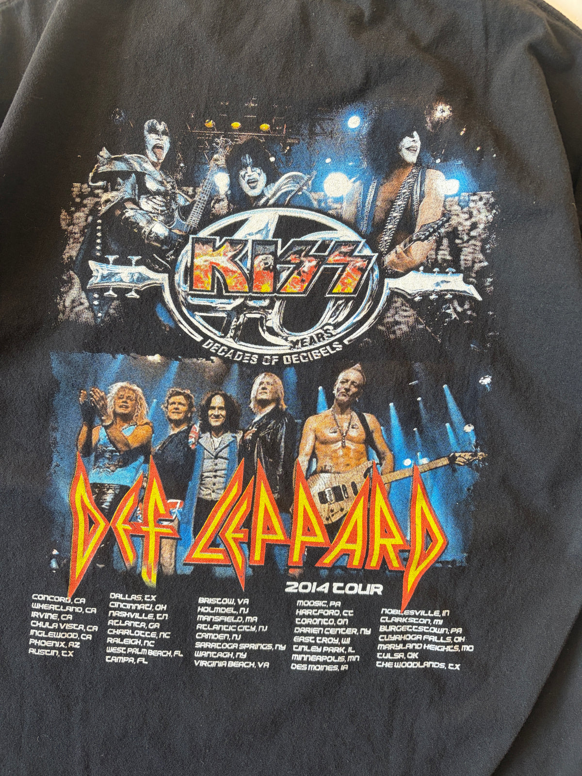 KISS × DEF LEPPARD | 2014 Tour T-Shirt ★ USED