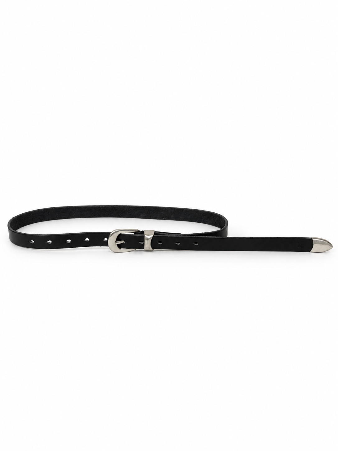 METAL BELT BLACK☆GENUINE LEATHER