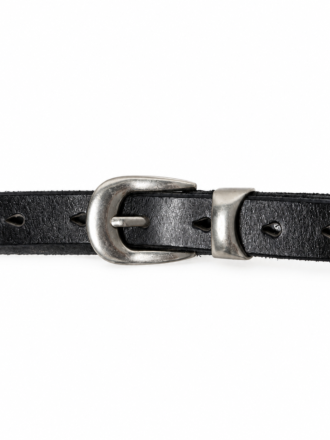 METAL BELT BLACK☆GENUINE LEATHER
