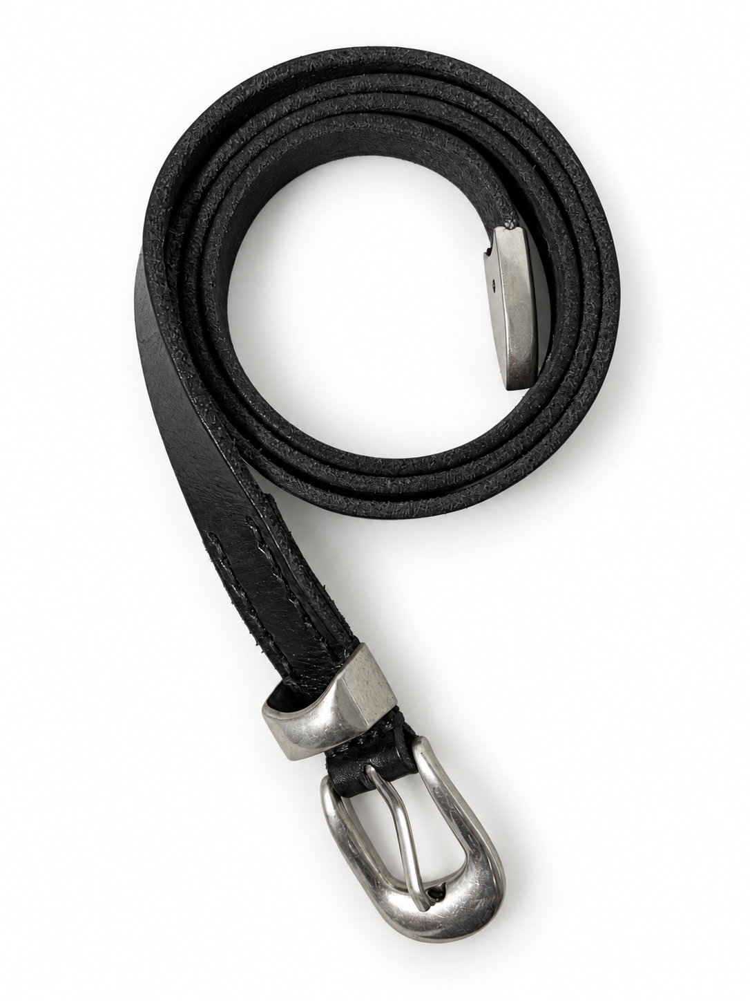 METAL BELT BLACK☆GENUINE LEATHER