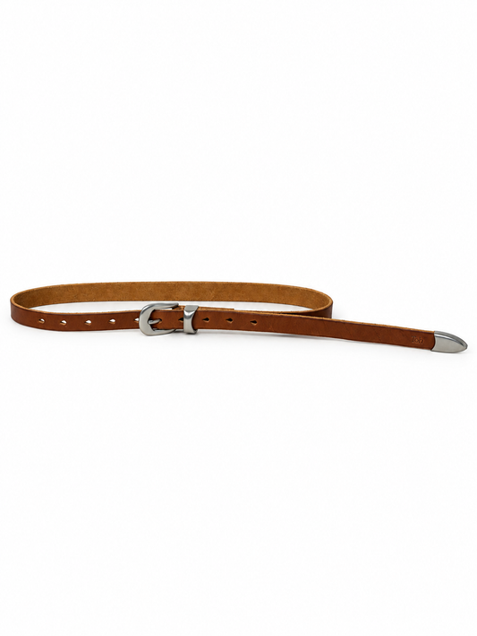 METAL BELT BROWN★GENUINE LEATHER