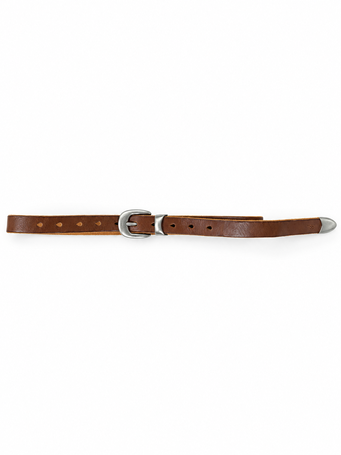 METAL BELT BROWN★GENUINE LEATHER
