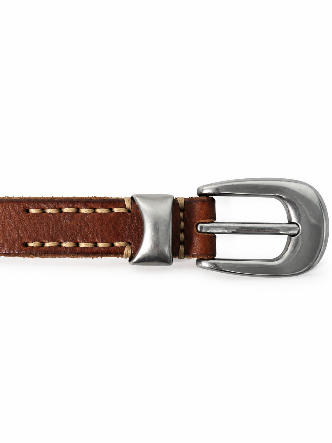 METAL BELT BROWN★GENUINE LEATHER