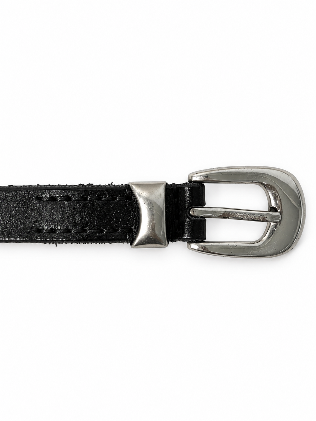 METAL BELT BLACK☆GENUINE LEATHER