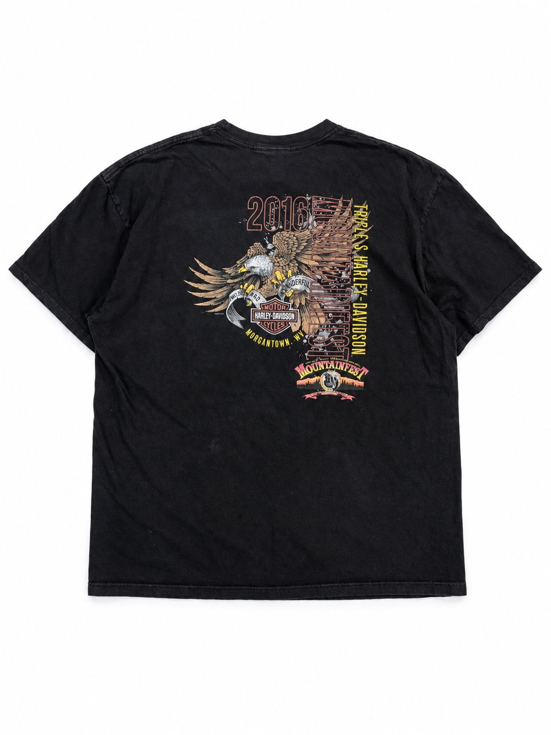 HARLEY-DAVIDSON｜MILITARY PINUP／MOUNTAINFEST Graphic T-Shirt ★ 2XL ★USED