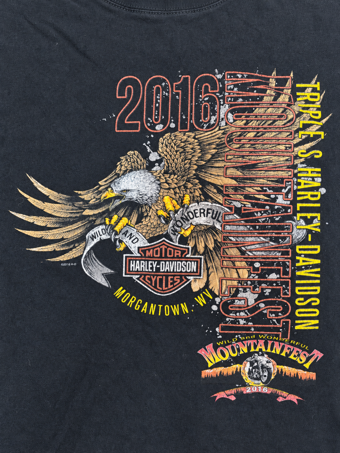 HARLEY-DAVIDSON｜MILITARY PINUP／MOUNTAINFEST Graphic T-Shirt ★ 2XL ★USED