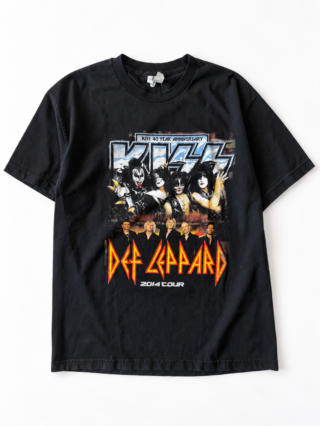 KISS × DEF LEPPARD | 2014 Tour T-Shirt ★ USED