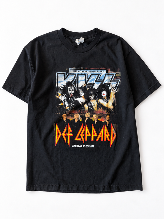 KISS × DEF LEPPARD | 2014 Tour T-Shirt ★ USED