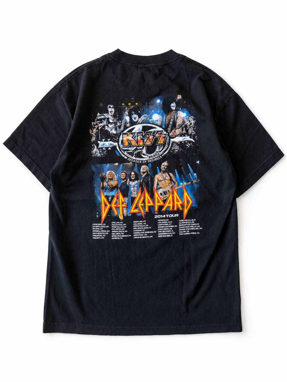 KISS × DEF LEPPARD | 2014 Tour T-Shirt ★ USED